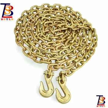ASTM80 Standard Alloy Steel Galvanized G70 Transport Chain With Clevis Hook